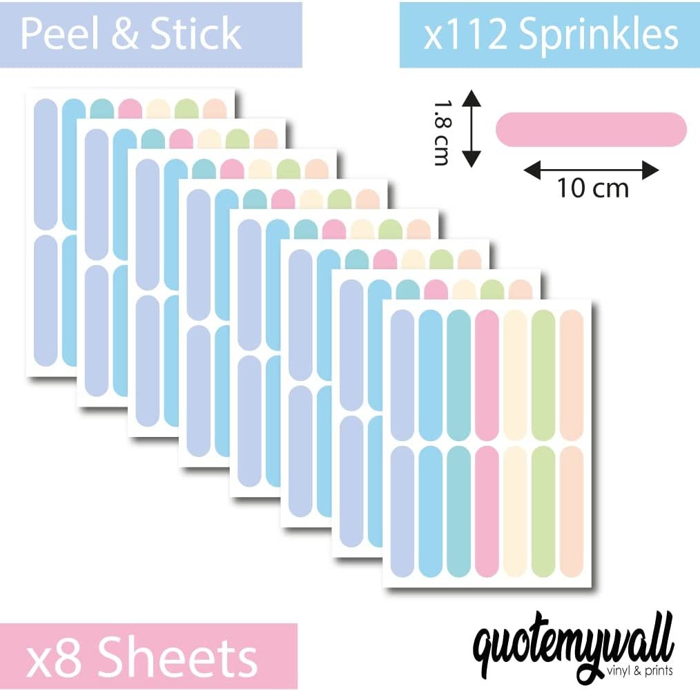Sprinkle Container Sticker Pastel Sprinkles Wall Stickers, Sprinkles Wall Decor, Sprinkles Wall ...