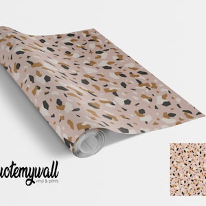 Blush Pink Terrazzo Print Vinyl Furniture Wrap Vinyl Wraps For Furniture