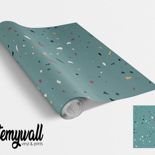 Aqua Green Terrazzo Pattern Vinyl Wrap Vinyl Wraps for Etsy Australia