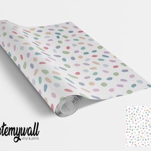 Colored Polka Dots Pattern Vinyl Wrap Vinyl Wraps For Furniture