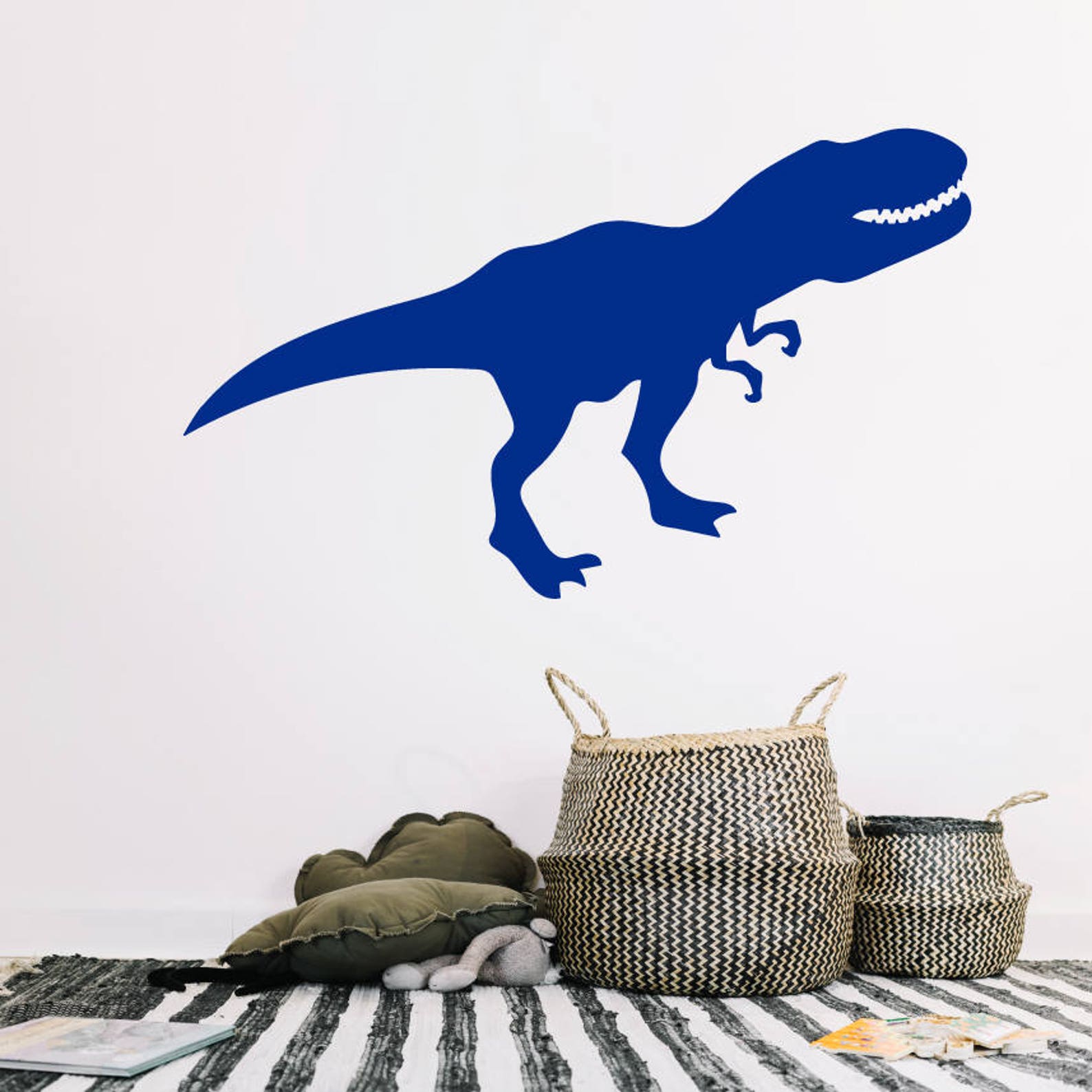 TRex Dinosaur Wall Decal Dinosaur Wall Art Dinosaur Decor Etsy