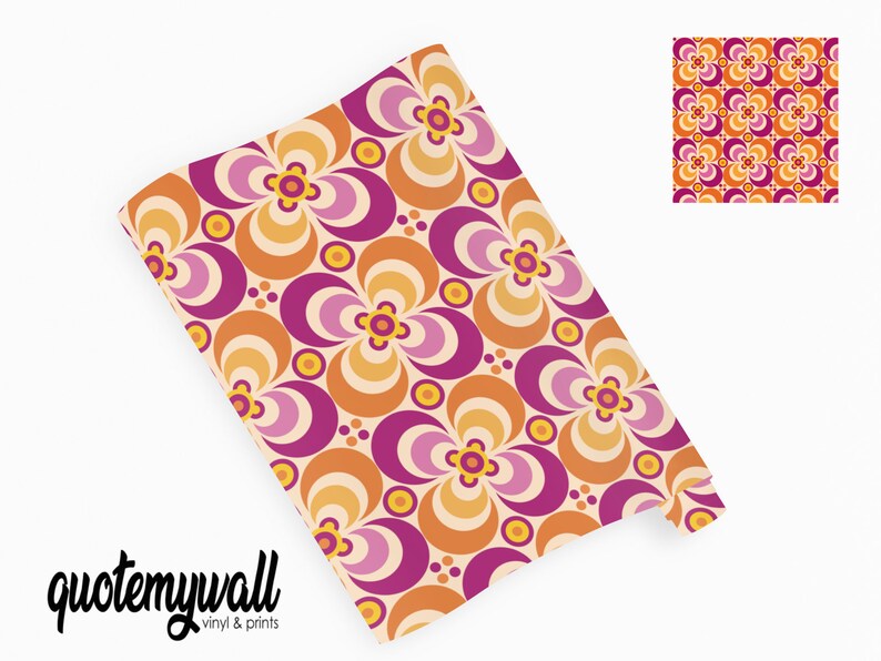 Retro Crescent Pattern Vinyl Wrap Vinyl Wraps for Furniture Etsy UK