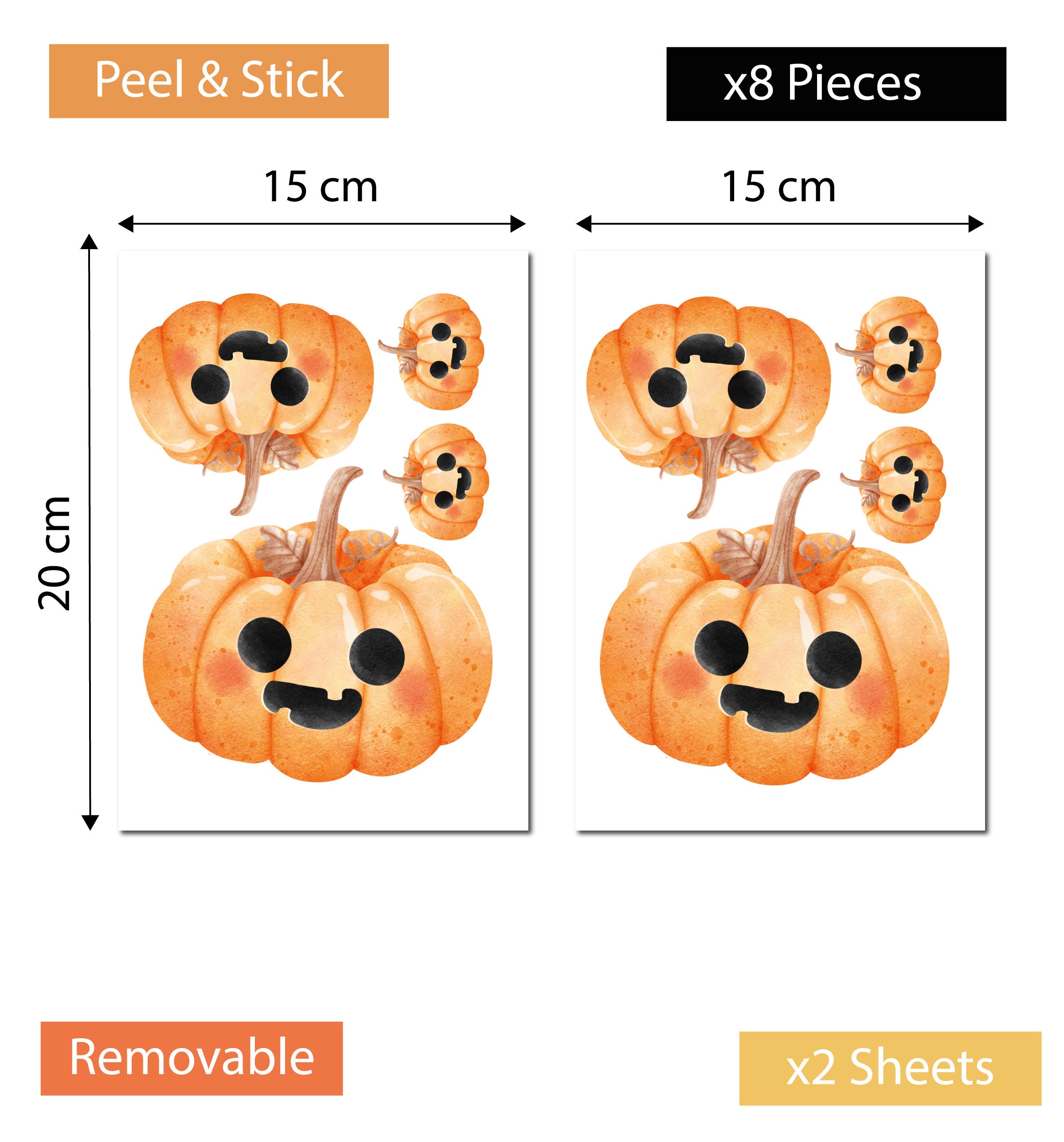 Retro Ghosts Halloween Window Stickers, Groovy Window Decals, Hallowee