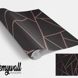 Geometric Rose Gold & Black Vinyl Sticker Wrap Vinyl Wraps For Furniture