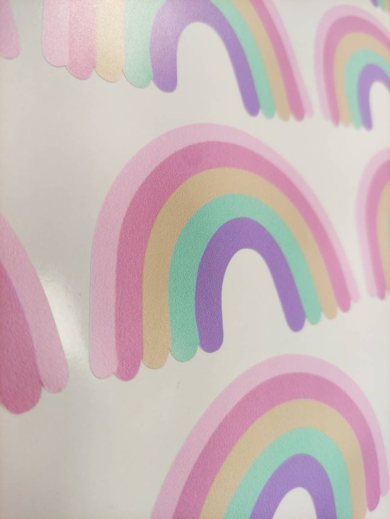 24 Pastel Colour Rainbows Wall Stickers Decals Decor for Etsy