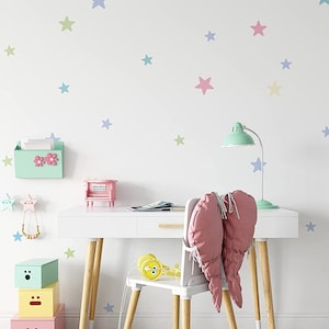 Pastel Stars Wall Stickers Decals For Baby Room Nursery Kids Wall Decals Decor Removable Stickers