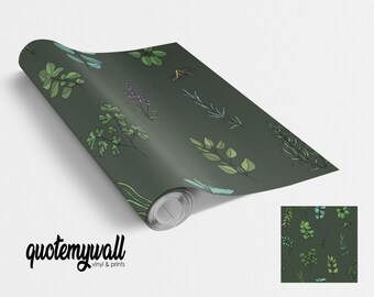 Hand Drawn Herbs Self Adhesive Vinyl