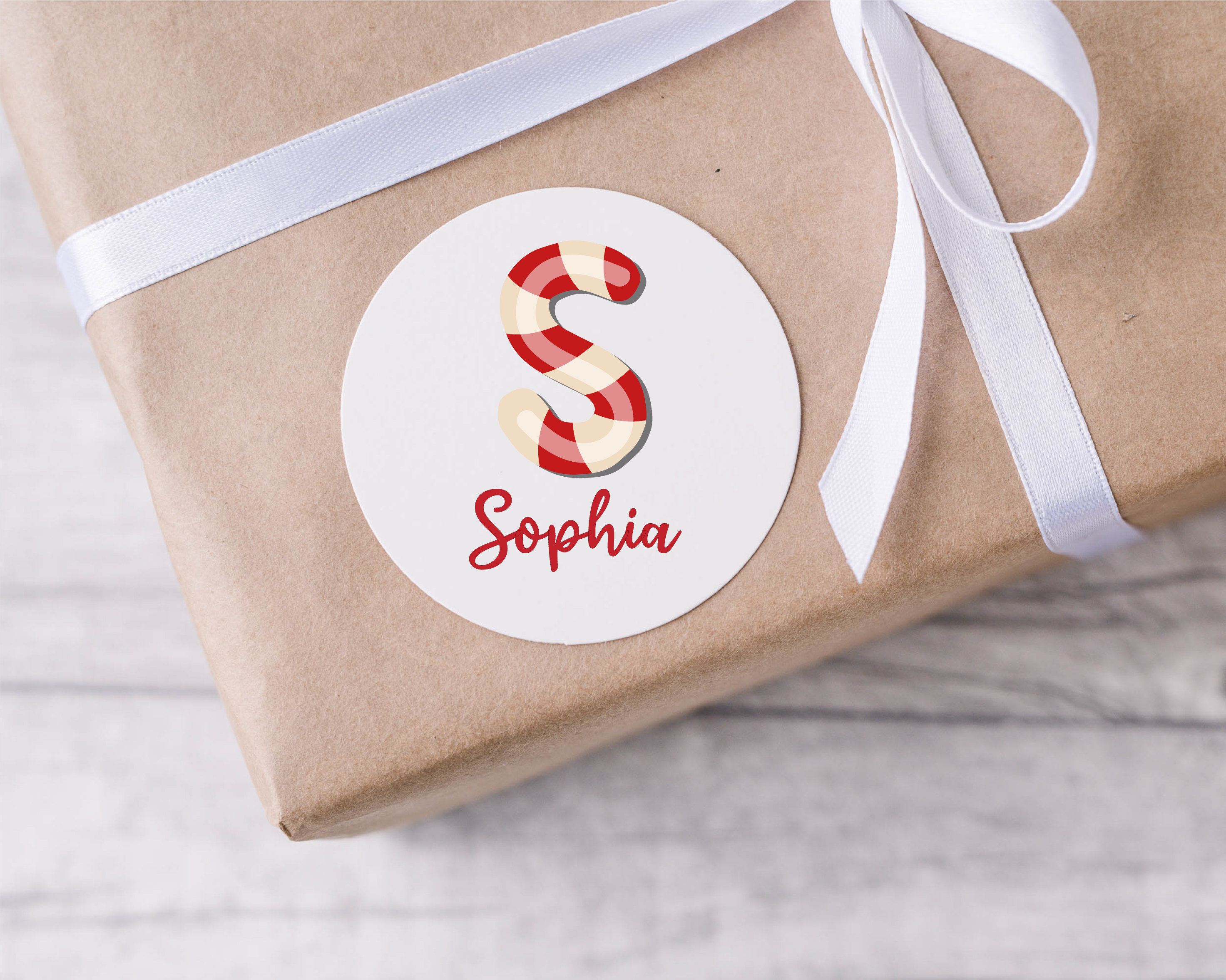 Customized Christmas Gift Present Sticker Label, Christmas Name Sticker, Christmas Name Label, Initial Gift Tag