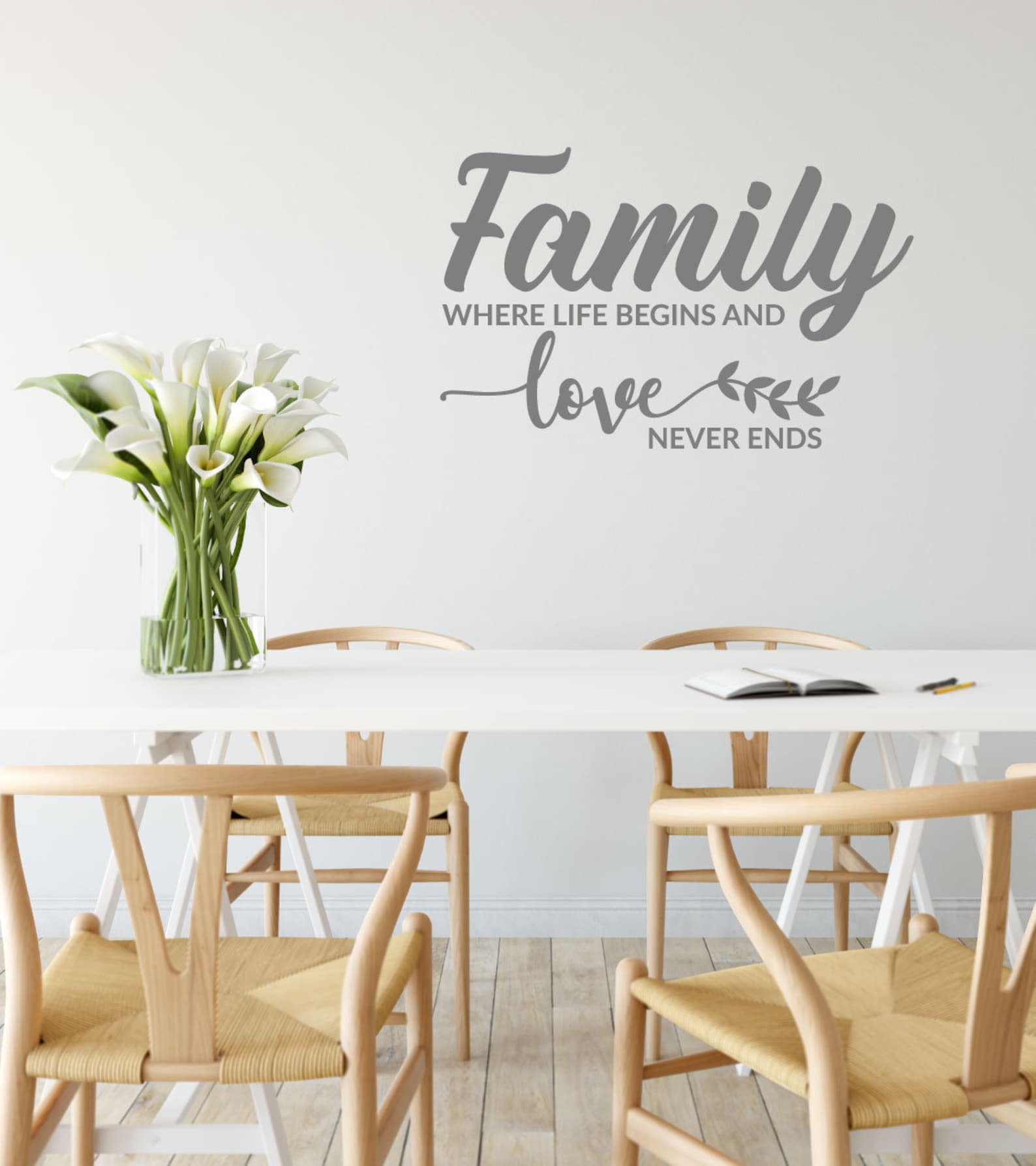 Family Where Life Begins Wall Sticker Quote - Etsy UK