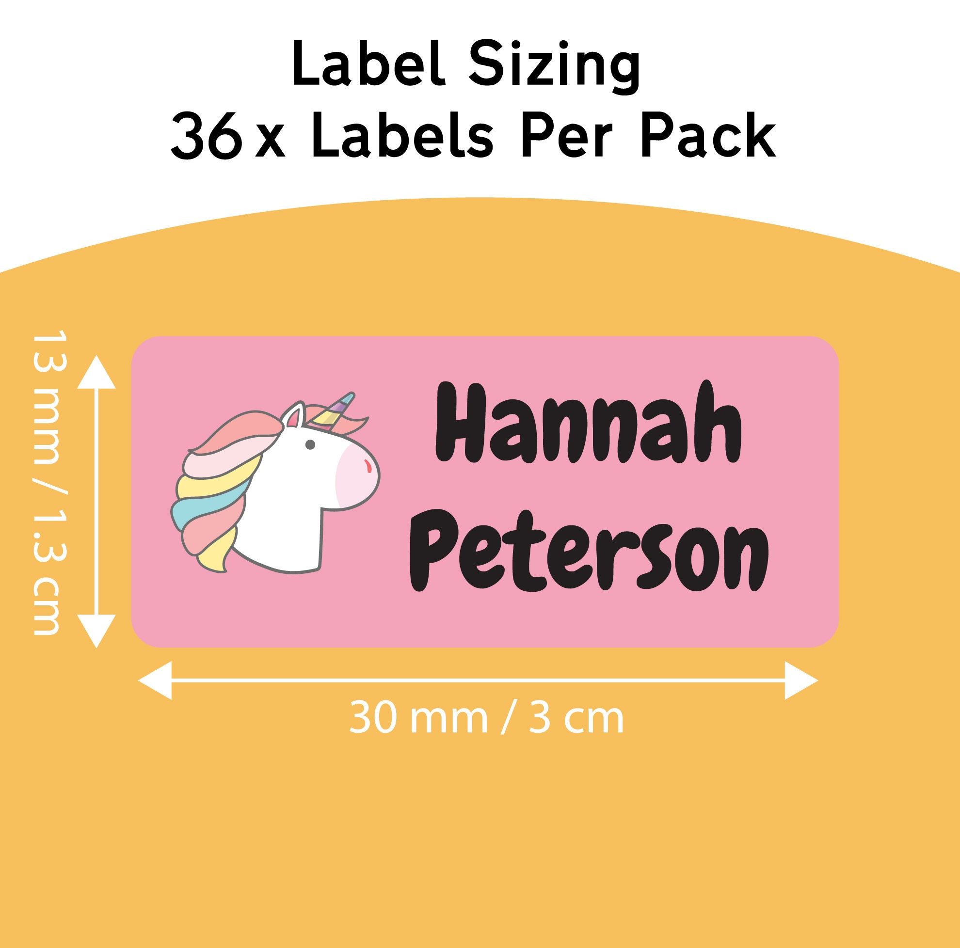 36 Unicorn Stick On Clothing Labels For Kids School Unicorn Clothes No-Iron Children Name Labels