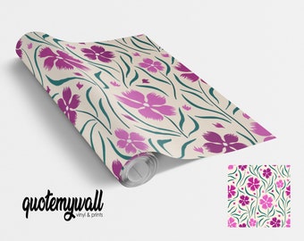 Pink & Purple Pansy Flowers Vinyl Furniture Stickers