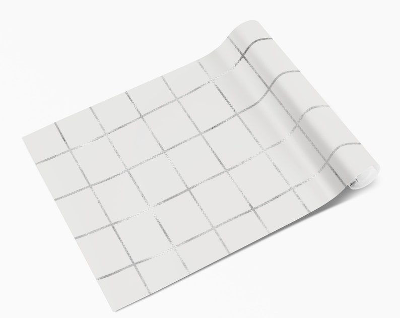 Vinyle autocollant à contour de carrelage carré gris ardoise image 3