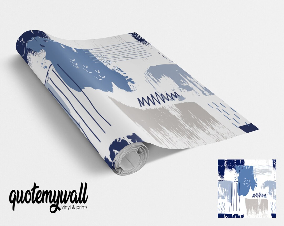 Blue Brush Stroke Pattern Vinyl Wrap Vinyl Wraps for Furniture - Etsy