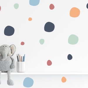 150 PVC-Free Boho Chic Irregular Polka Dot Wall Stickers for Kids’ Bedrooms, Nursery, Playrooms, Baby | Peel & Stick Reusable Wall Decals
