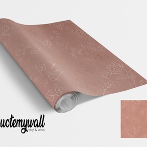 Vinyle auto-adhésif Blush Gold Tiny Leaves Leaf Vines
