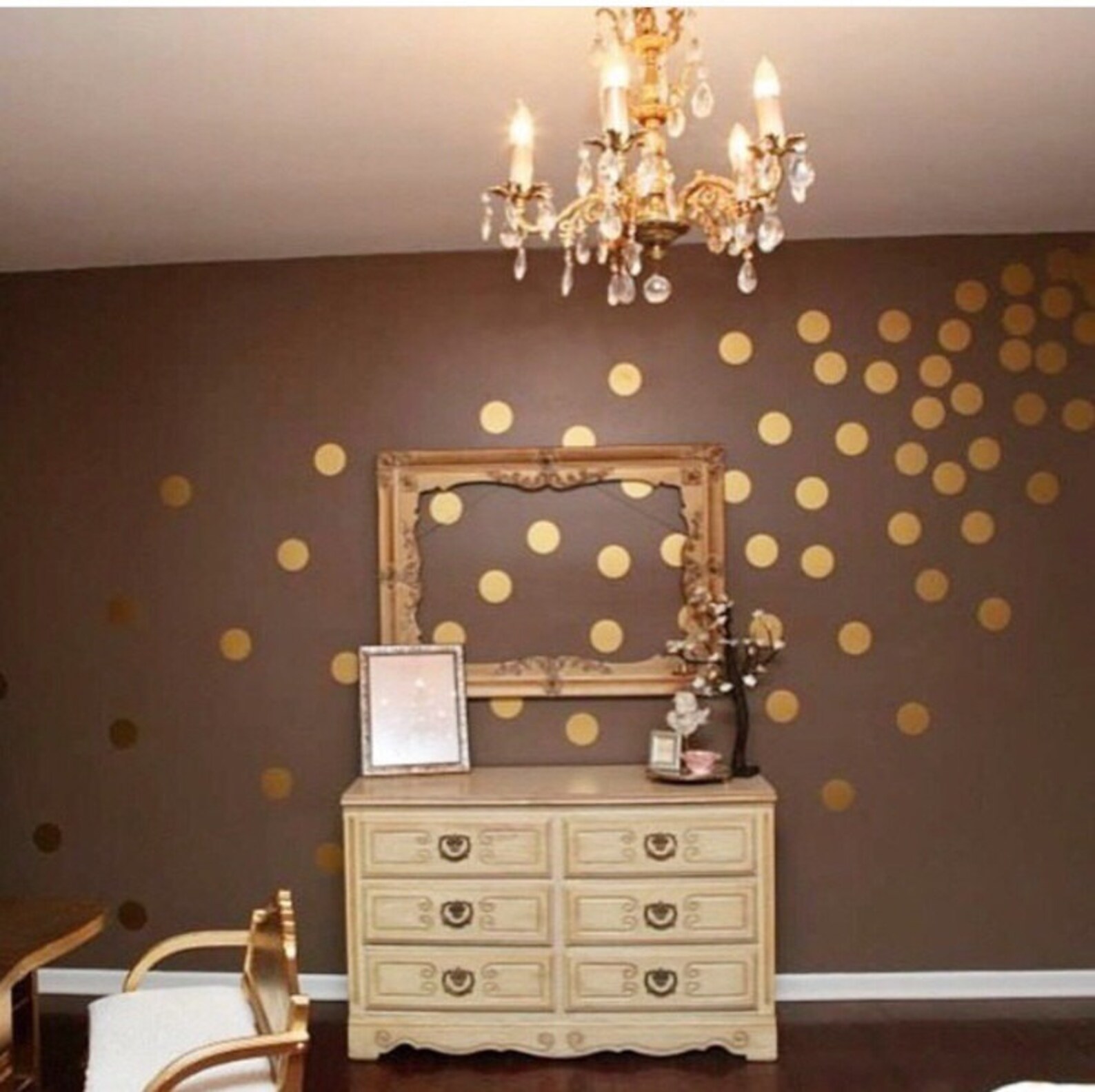 100 Gold Metallic Polka Dot Wall Decals/wall Stickers Etsy UK