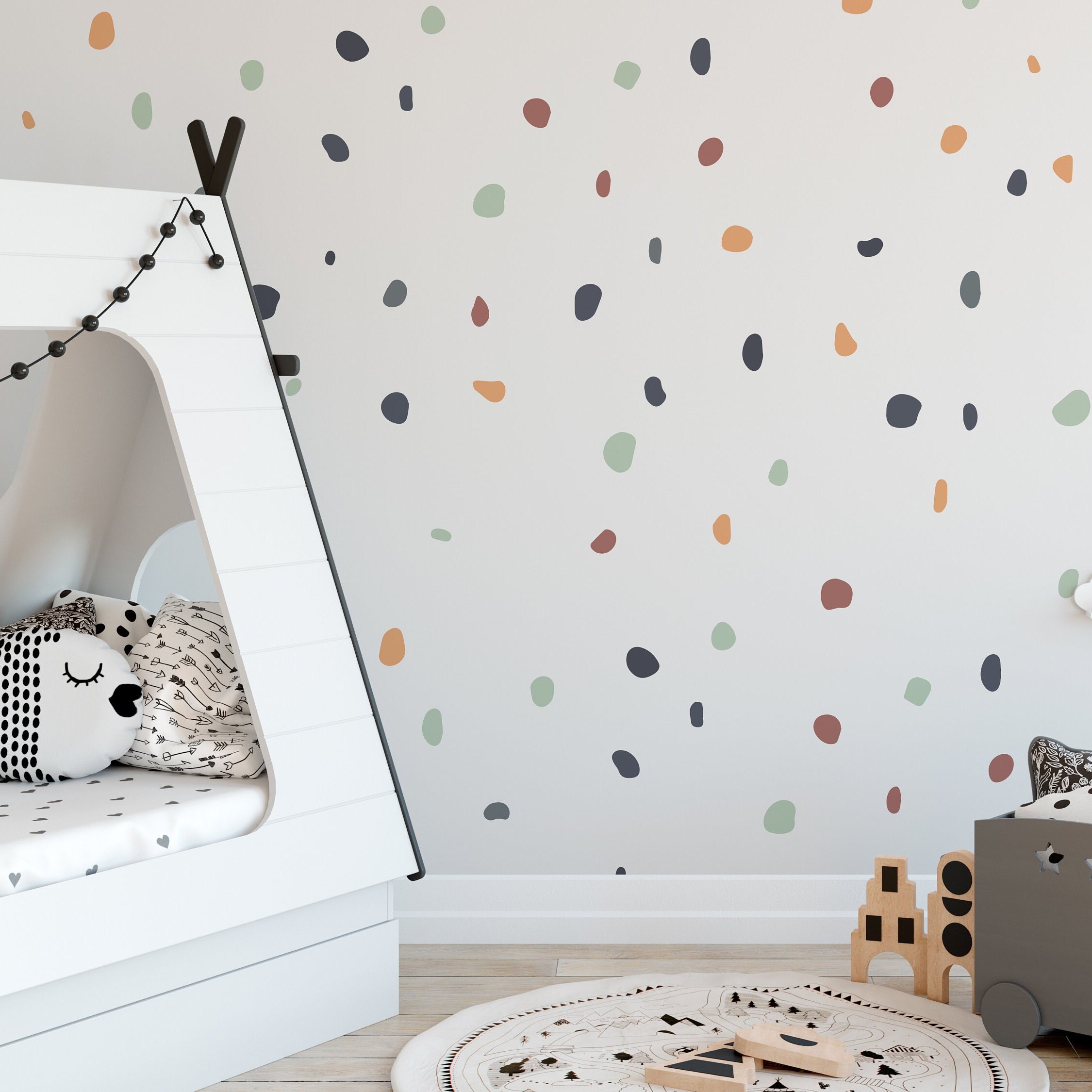 Modern Boho Chic Polka Dot Stickers Wall Decals for Kids Rooms - Etsy UK