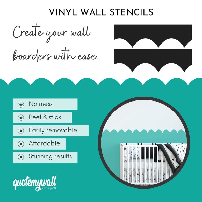 Arch Wall Paint Stencil For Nursery Rooms & Children's Bedrooms Wall Boarders Removable For Painting Bild 10