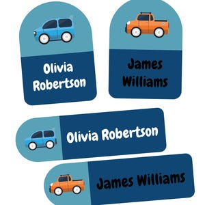 20 Auto vrachtwagen thema kleding stickers voor kinderen jongens naamlabels voor schooluniform briefpapier