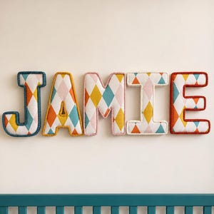 Custom name wall hanging personalised initial fabric letter