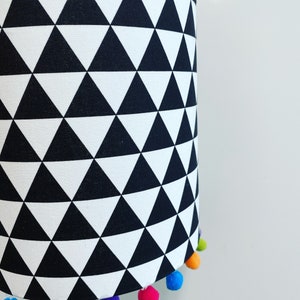Pompom monochrome triangle black & white bright lampshades.