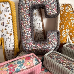 Liberty London corduroy fabric letters