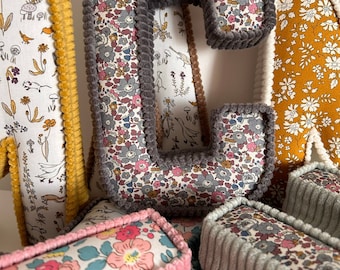 Liberty London corduroy fabric letters