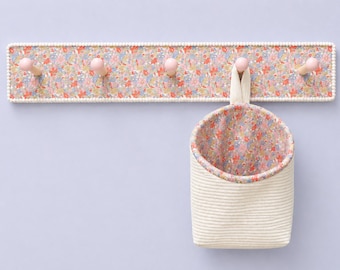 Bolsa de almacenamiento colgante personalizada de tela Liberty, bolsa para pinzas de ropa de guardería, organizador para habitación infantil.