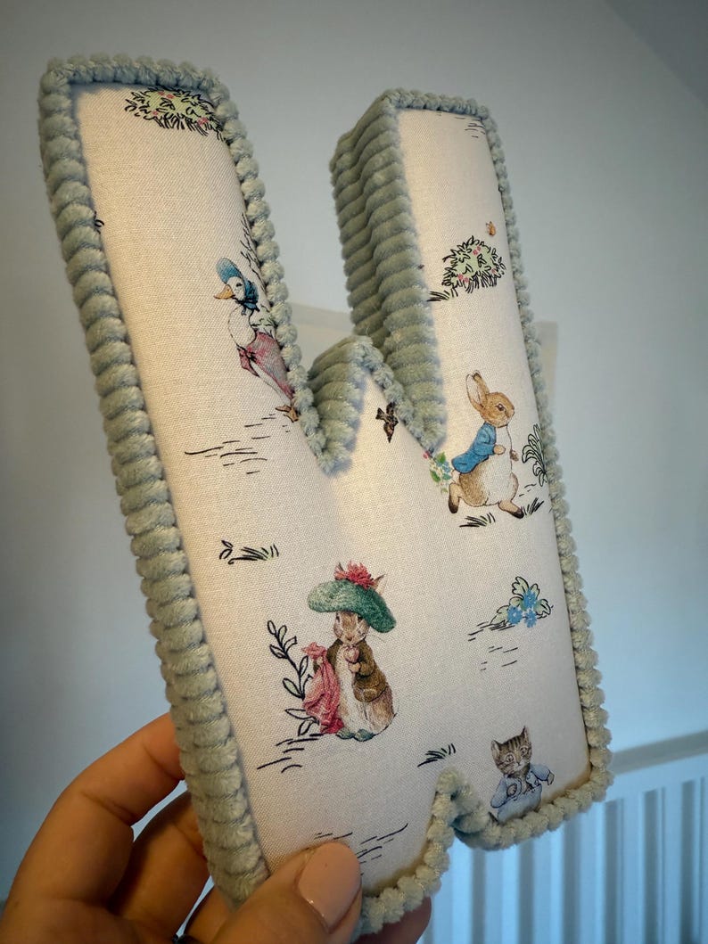 Beatrix potter fabric letters, personalised nursery decor image 5