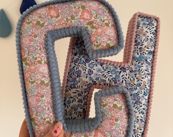 Personalised Liberty Fabric Letter, Nursery Decor Initial, Baby Shower Keepsake