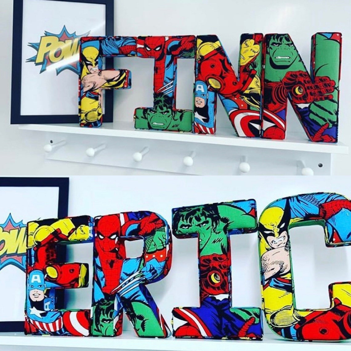 Marvel fabric letters nursery wall art Etsy