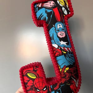 Letras de tecido Marvel, quarto infantil com tema de super-heróis Marvel