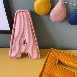 corduroy fabric letters nursery decor nursery wall decor new baby gift christening gift baby shower gift