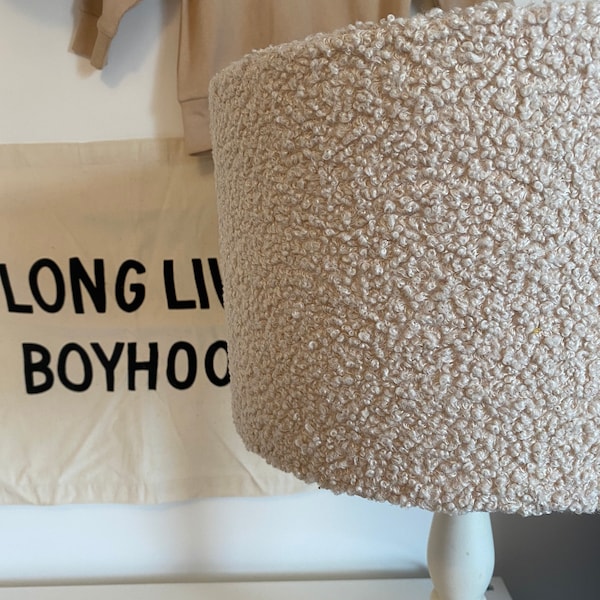 Bouclé lampshades.