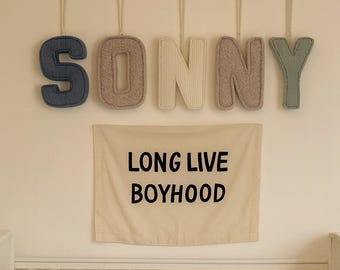 Personalised Fabric Name Letters | Corduroy Bouclé Nursery Wall Decor