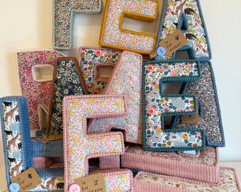Liberty London fabric letter. Girls bedroom decor. Boys bedroom decor. Nursery decor