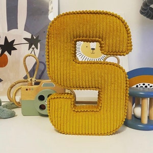 MUSTARD fabric letters corduroy nursery decor new baby gift christening gift (more colours available)