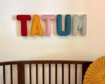 Personalised Corduroy Name Letters: Handmade Nursery Wall Decor