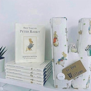 Letras de tela de Beatrix Potter, decoración infantil personalizada