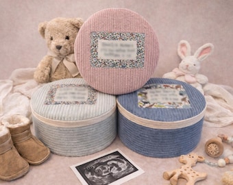 Memory box,  Liberty London fabric nursery storage