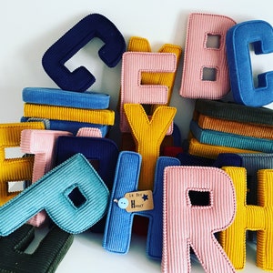 corduroy fabric letters for nursery nursery decor new baby gift christening gift