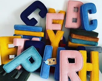 corduroy fabric letters for nursery nursery decor new baby gift christening gift