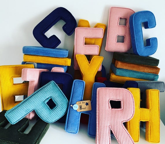 fabric letters corduroy nursery decor new baby gift christening gift