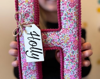 Liberty London Fabric Letters  Personalised Nursery Name Sign – Handmade Baby Gift – Bespoke Liberty Print Kids Room Decor