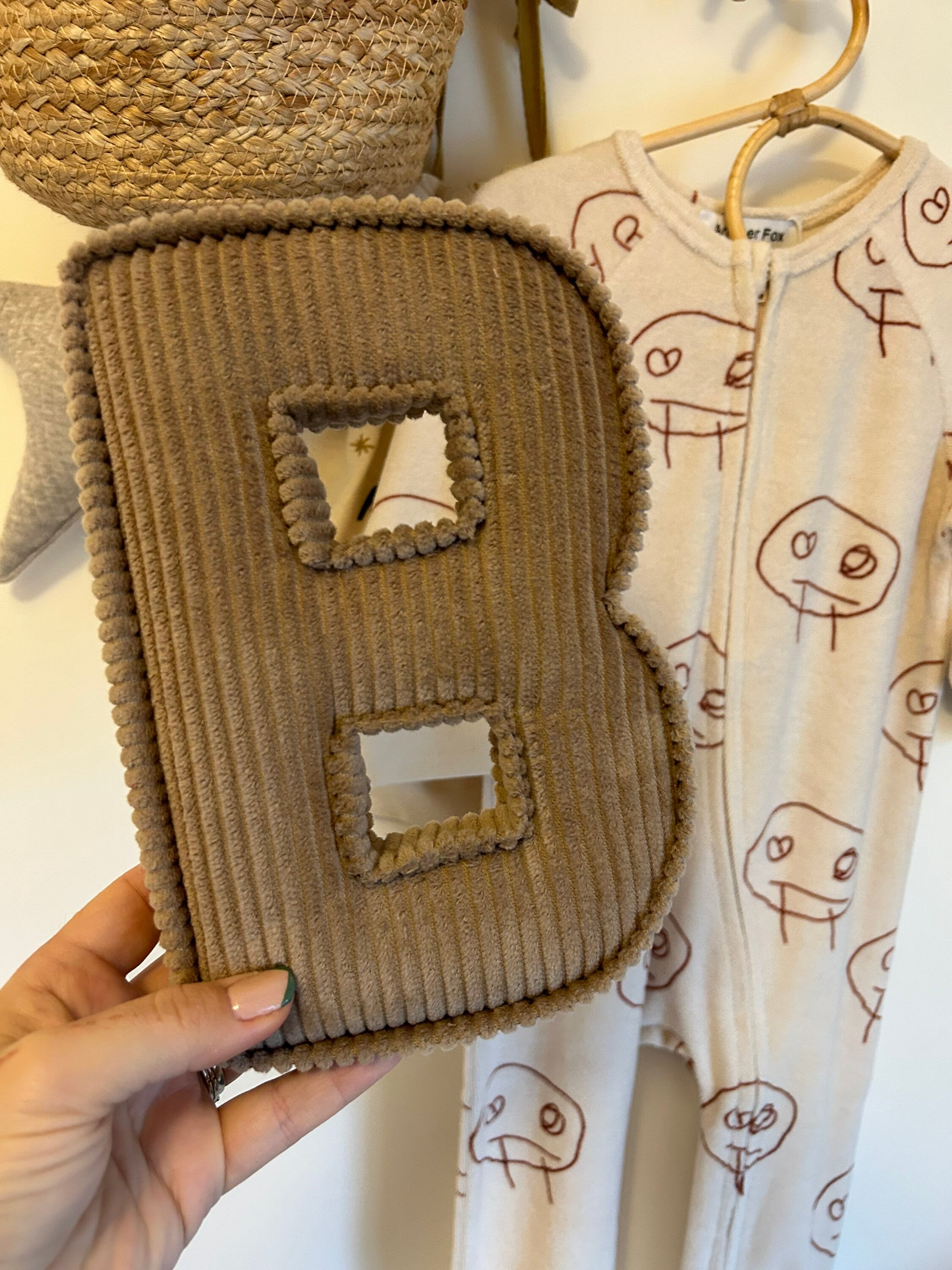 Neutral Nursery Decor Fabric Letters Birthday New Baby Gift, Baby Shower Gift, Christening Gift