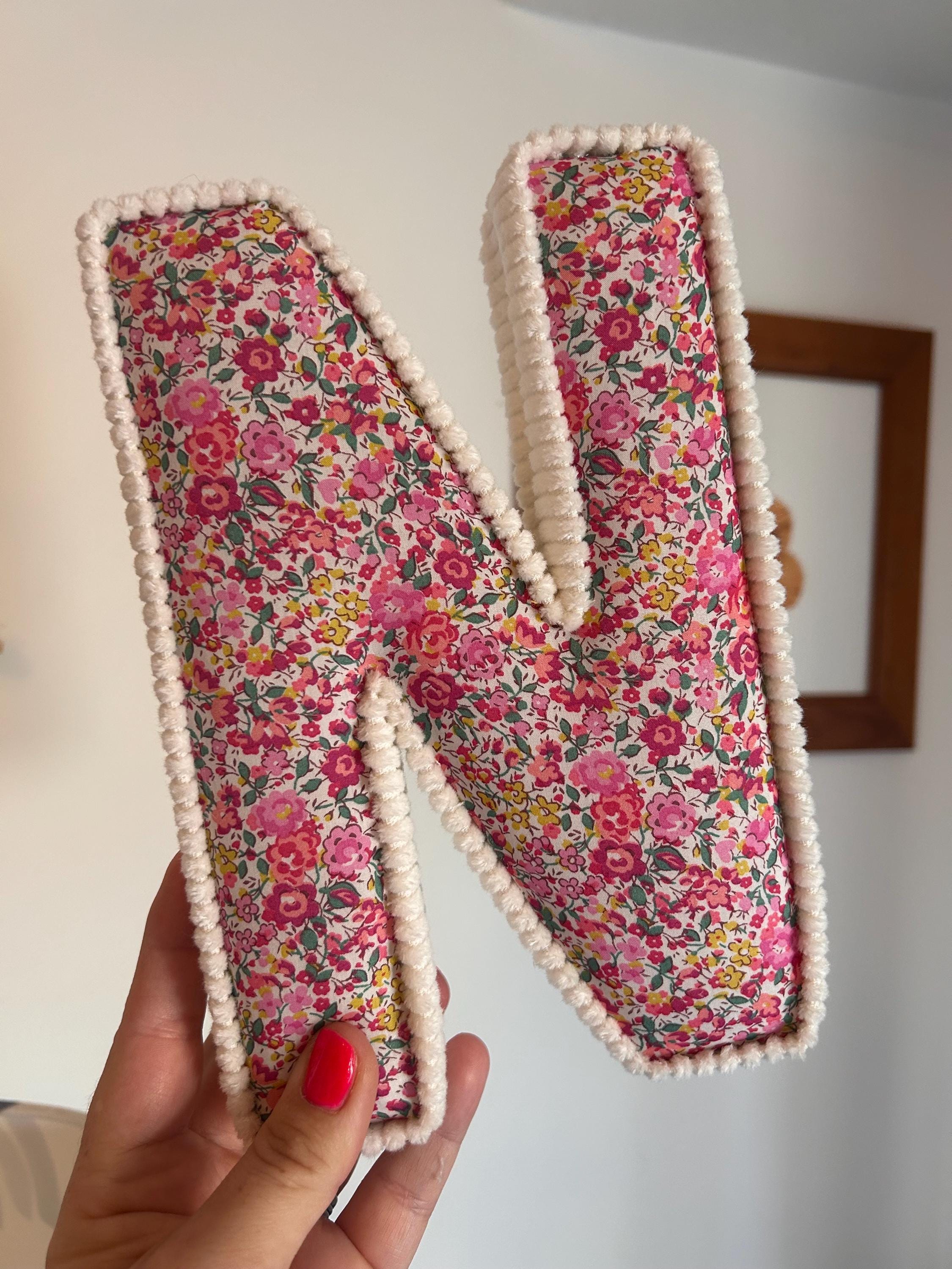 Custom name wall hanging personalised initial fabric letter