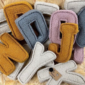 fabric letters bouclé nursery decor new baby shower gift