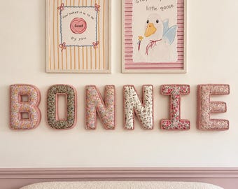 Personalised Liberty Fabric Letters | Nursery Name Sign | New Baby Gift