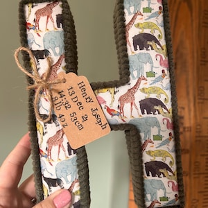 Letras de tela, decoración infantil personalizada de Liberty London