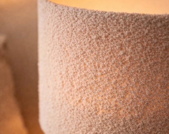 Handmade Bouclé Lampshade: Cosy Textured Neutral Nursery Lighting